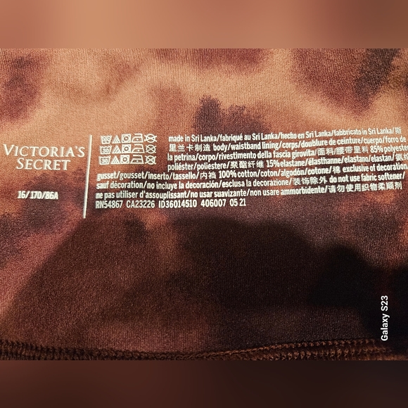 Victoria Secrect Women's Essential Pocket Leggings Size 16 Color Winter Wine Tye - Picture 4 of 7